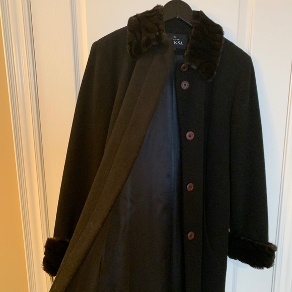 LONG WINTER COAT - WOOL/CASHMERE  - NEW WITHOUT TAGS- SIZE 6 - Picture 14 of 16